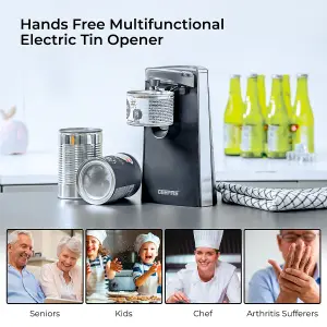 Geepas 3-in-1 Multifunctional Can Opener- 3 Functional Can Opener, Hands Free Multifunctional Electric Tin Opener