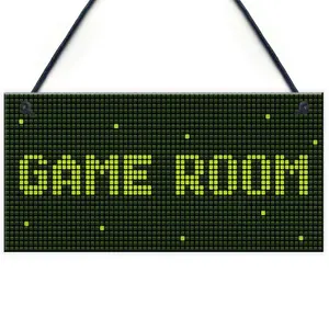 Red Ocean Game Room Sign Gamer Gift Boys Bedroom Decor Man Cave Games Room Sign