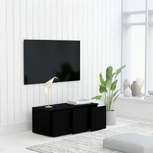 vidaXL TV Cabinet Black 80x34x30 cm Engineered Wood