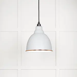 White Gloss Brindley Pendant in Flock