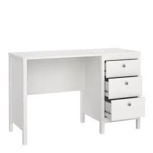 Madrid Desk with 3 drawers White