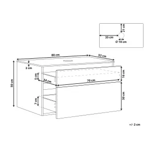 Bathroom Wall Mounted Cabinet 80 x 52 cm Light Wood BEXTI