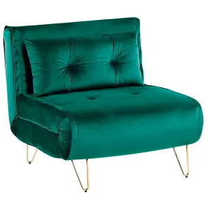 Sofa Bed VESTFOLD Dark Green Velvet