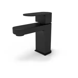 Nes Home Kento Modern Matte Black Mono Basin Mixer Tap & Waste