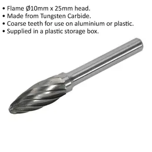 High-Performance 10mm Carbide Rotary Burr Bit for Precision Engraving and Cutting