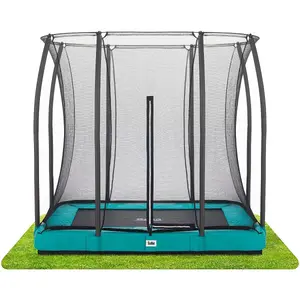 7ft x 5ft Salta Green Rectangular Comfort Edition Inground Trampoline with Enclosure