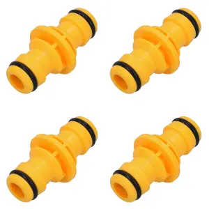 2 Way Male Straight Garden Hose Water Pipe Connector Fast Joiner Coupler 4pc