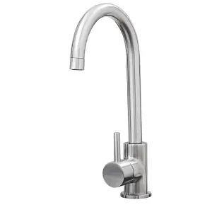 Liquida W06BN Swan Neck Single Lever Monobloc Brushed Nickel Kitchen Mixer Tap