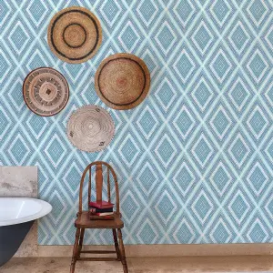 Fine Decor FD26013 Zaya Wallpaper, Blue