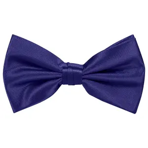 Dark Purple Satin Polyester Bow Tie for Casual & Formal Wear, Wedding Party Accessory