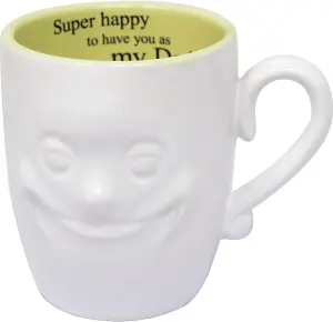 Smiling Face Mug Tea Coffee Fine China Ceramic Cup Gift Set Novelty New 3D Super Happy  Dad