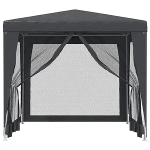 Berkfield Party Tent with 4 Mesh Sidewalls Anthracite 2.5x2.5 m HDPE