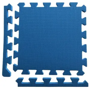 Warm Floor Interlocking Floor tiles with straight edging strips - Blue - Playhouse, Summerhouse, Wendy House - 6 x 8ft