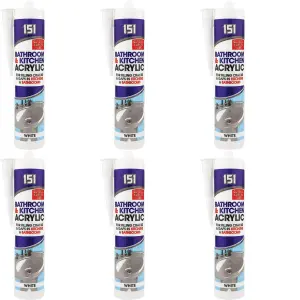 151 Bathroom & Kitchen Sealant White (Pack of 6)