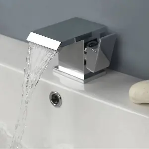 Nes Home Truro Waterfall Basin Mono Mixer Tap & Pop Up Waste Chrome