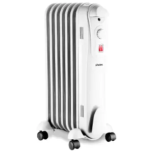 Schallen Portable Electric Slim Oil Filled Radiator Heater with Adjustable Temperature Thermostat 1500W 7 Fin