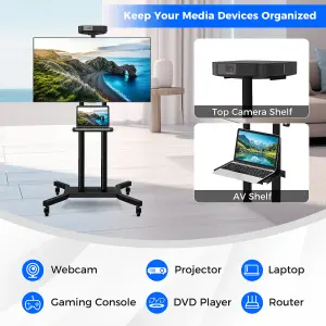 COSTWAY Mobile TV Stand Portable Television Stand for 32-70 Inch TVs & Monitors