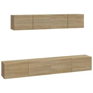 Berkfield 4 Piece TV Cabinet Set Sonoma Oak Engineered Wood