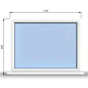 1145mm (W) x 895mm (H) PVCu StormProof Window - 1 Non Opening Window - Toughened Safety Glass - White