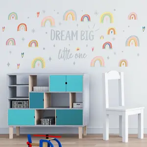 Walplus Hand-Drawn Rainbows, Quote, Wall Deco, Scandinavian Style, Nursery, Wall Sticker Kids Sticker PVC Multicoloured