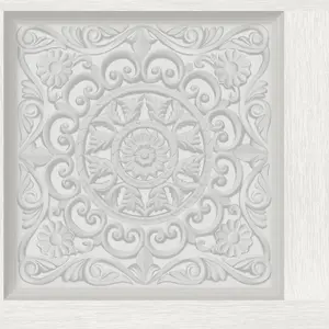 Ornate Wood Panel Wallpaper Dove Holden 13380