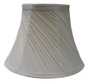 12" Mushroom Swirl Pleated Ceiling Table Lamp Shade - Cream