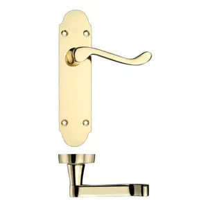 Patternsin Latch Door Handle (Set of 2) Electro Brass