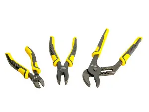 STANLEY DYNAGRIP 3 Piece Plier Set Water Pump End Cutters Combination STA074472