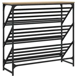 Shoe Rack Sonoma Oak 90x30x85 cm Engineered Wood