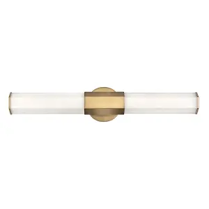 Luminosa Hinkley Facet Integrated LED Bathroom Wall Lamp Heritage Brass, 3000K, IP44