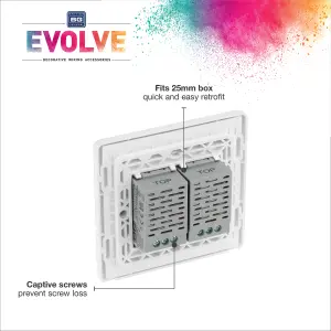 BG Evolve Brushed Steel 200W Double Touch Dimmer Switch 2-Way Master