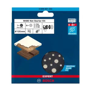 Bosch Expert Mixed grit Punched Orbital sanding sheet set (L)125mm (W)125mm, Set of 6