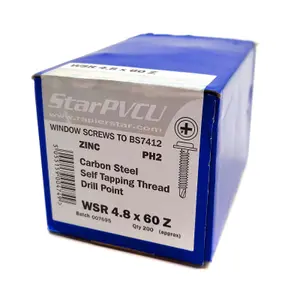 Rapierstar StarPVCU WSR Baypole Screw (200 Pack) - 60mm