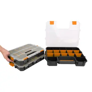 Magnusson Orange & transparent Compartment organiser case with 53 compartments