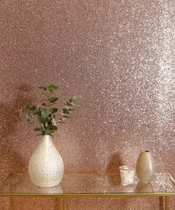 Arthouse Patterned Rose gold Sequin Sparkle Glitter effect Textured Wallpaper