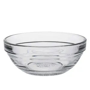 Duralex - Lys Glass Stacking Bowls for Kitchen, Serving - 9cm (3.5") - Pack of 6