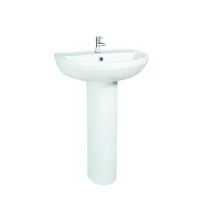 UK Home Living Avalon Spa 500mm basin and full pedestal