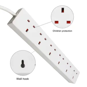 Extrastar 6 Way Extension Leads 5M white, 13A