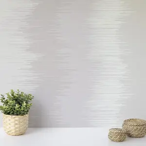 Wallquest Abstract Striped Grey Wallpaper Modern Contemporary Acrylic Coated