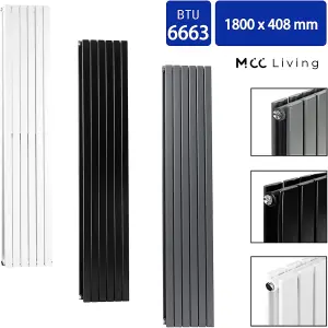 Designer Flat Panel Double Radiator 1800x408 Anthracite by MCC