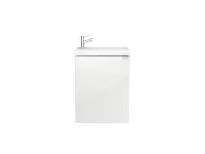 GoodHome Imandra Gloss White Single Wall-mounted Bathroom Cloakroom unit (H) 550mm (W) 43.6mm