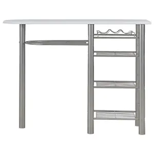 Berkfield 3 Piece Bar Set with Shelves Wood and Steel White