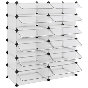 Berkfield Shoe Rack Transparent 94.5x36.5x106 cm PP