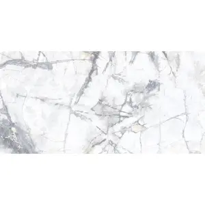 Kale Calcutta White & Gold Matt Marble effect Ceramic Indoor Wall & floor Tile Sample