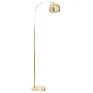 First Choice Lighting Satin Brass Curved Dome Floor Lamp