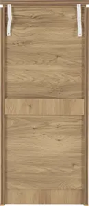 Charles 5 Drawer Narrow Chest in Oak Effect Veneer with Walnut Trim