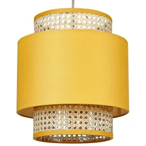 Rattan Pendant Lamp Yellow and Natural BOERI