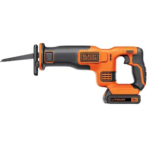 Black and Decker 18v Cordless Reciprocating Saw  BDCR18 1 x 1.5ah + x15 Blades