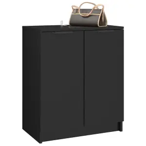 Berkfield Shoe Cabinet Black 59x35x70 cm Engineered Wood