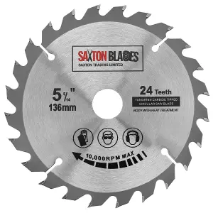 Saxton TCT13624T TCT Circular Blade 136mm x 24T